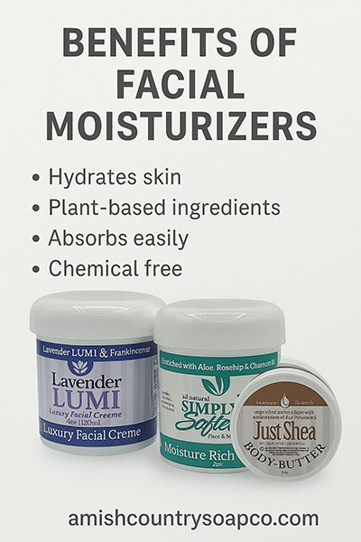 Handmade natural facial moisturizer – Amish Country skincare.