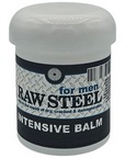 Jar of Raw Steel Intensive Balm for men on a white background