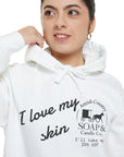 Skincare Hoodie — "I Love My Skin" Cozy Promo Sweatshirt