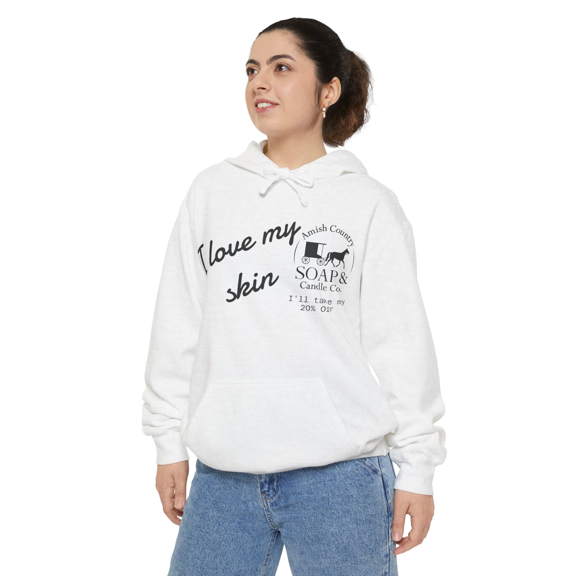 Skincare Hoodie — "I Love My Skin" Cozy Promo Sweatshirt