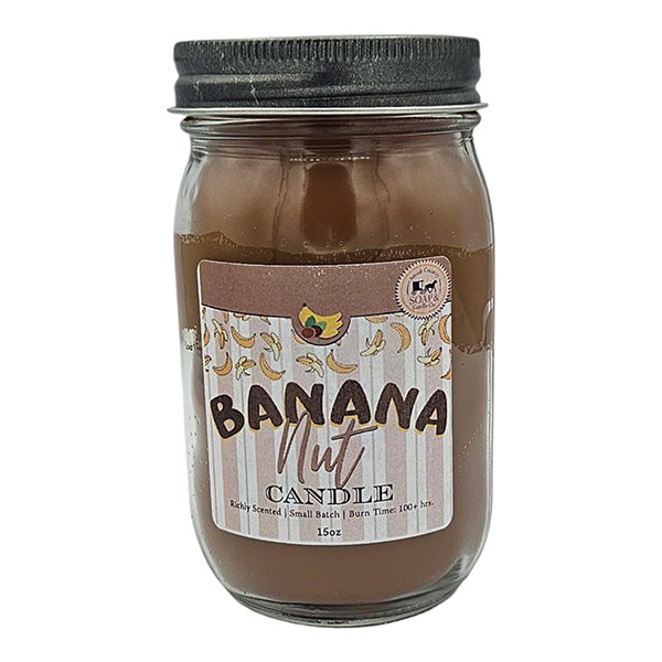 Banana Nut Jar Candle 120 hour burn time