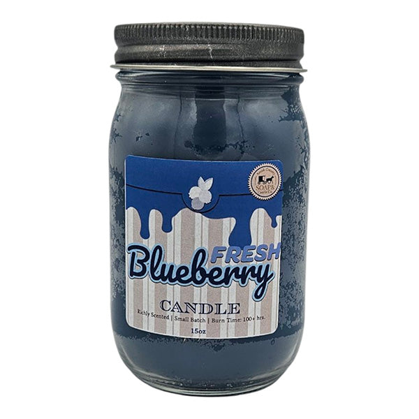 Fresh Blueberry 15oz Jar Candle 120 Hour Burn Time
