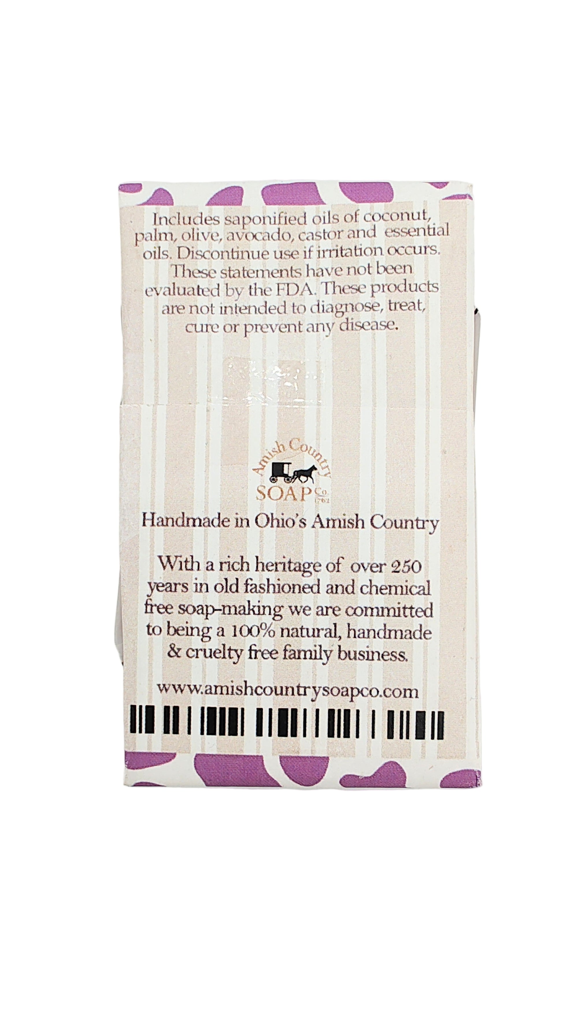 Purple Pastures Bar Soap Back