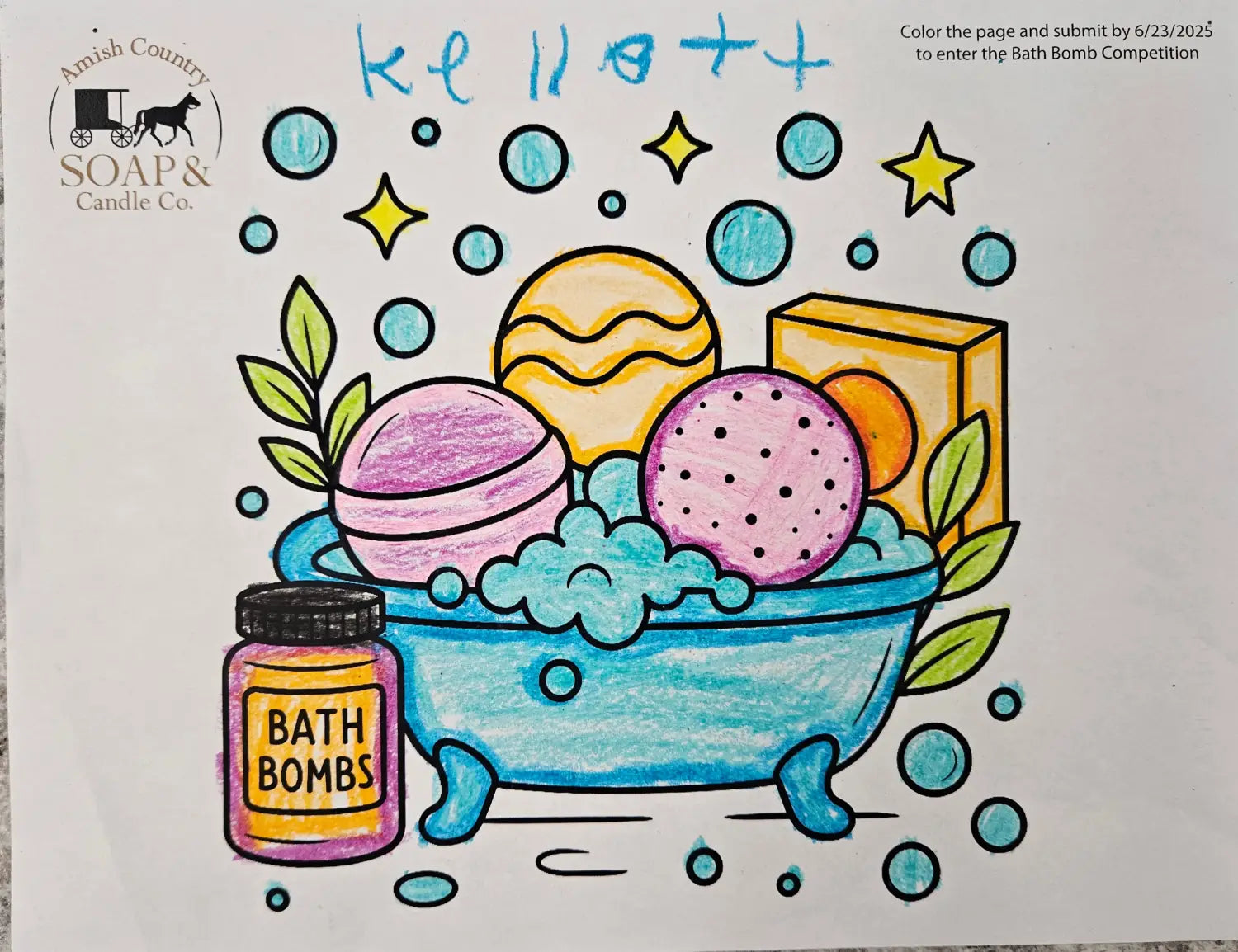 Emersyn’s Bath Bomb Bliss Wins Our Summer Coloring Contest!