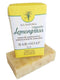 Handmade lemongrass essential oil bar soap with ground lemongrass